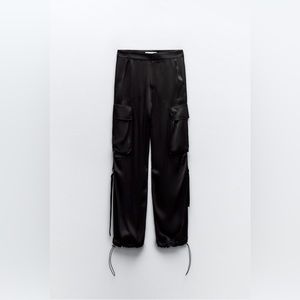 Zara Satin Cargo Pants